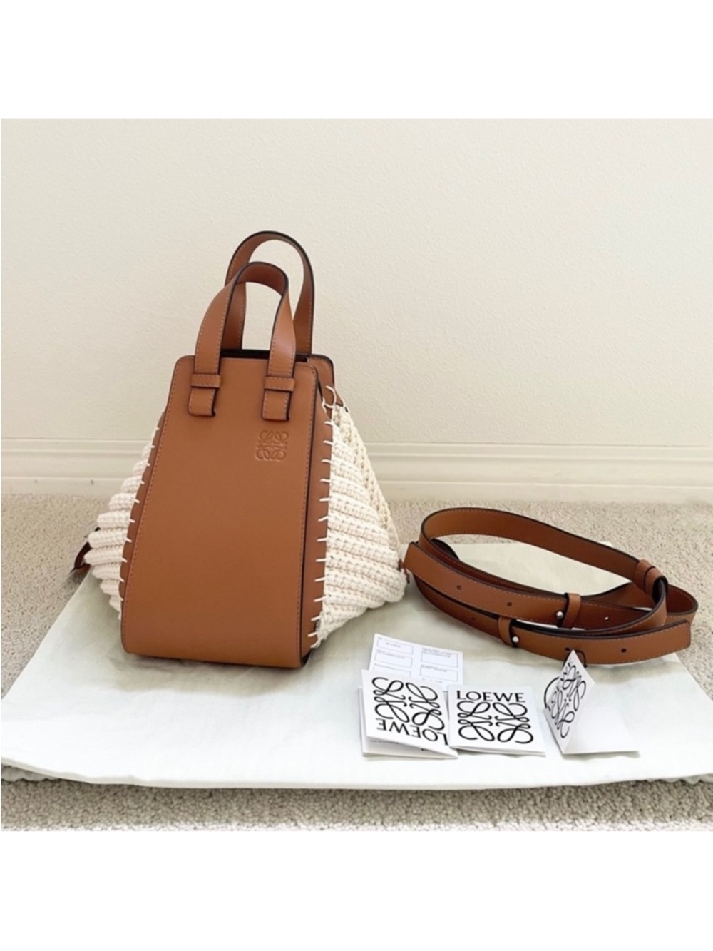 Loewe small crochet hammock bag